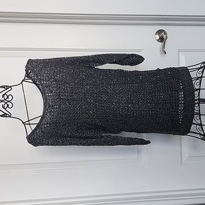 Express, charcoal gray with silver threading sweater. Size small